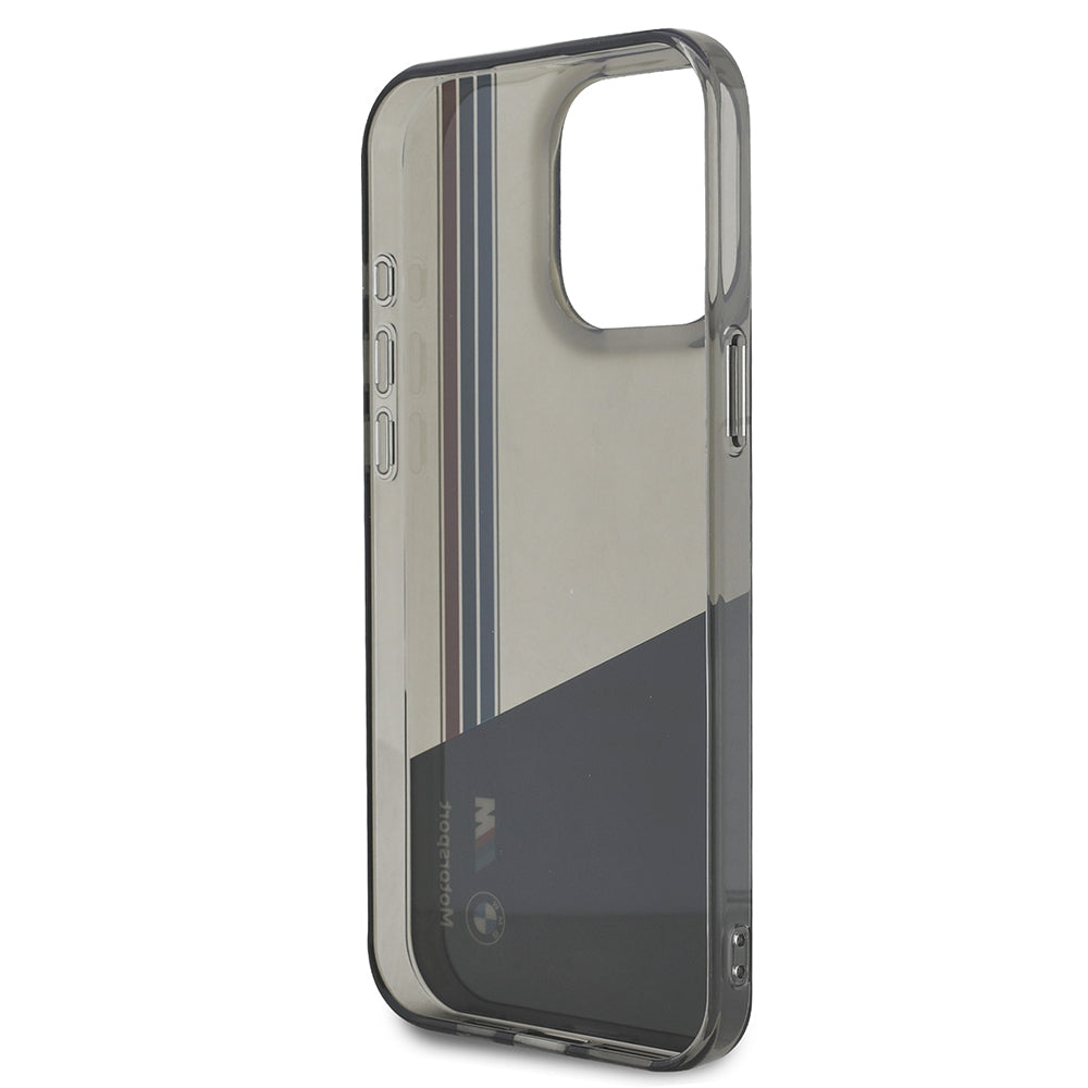 BMW iPhone 15 Pro Max Orjinal Lisanslı Yarı Transparan M Dizayn Çizgili Telefon Kılıfı BMW iPhone 15 Pro Max Orjinal Lisanslı Yarı Transparan M Dizayn Çizgili Telefon Kılıfı